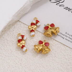 Pendentifs De Noël Pour Femmes, En Acier Inoxydable, Couleur Or, Forme Irrégulière, À Faire Soi-Même, Collection Simple Series h5 Image2