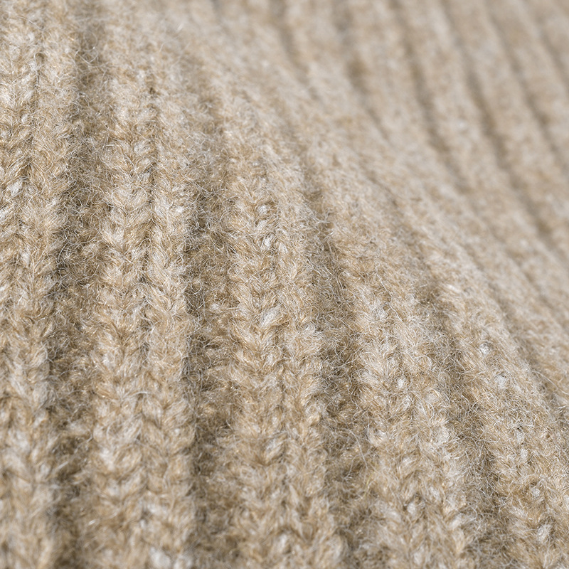 Bonnet Tricoté En Laine Et Polyester À Rayures Unies Image3