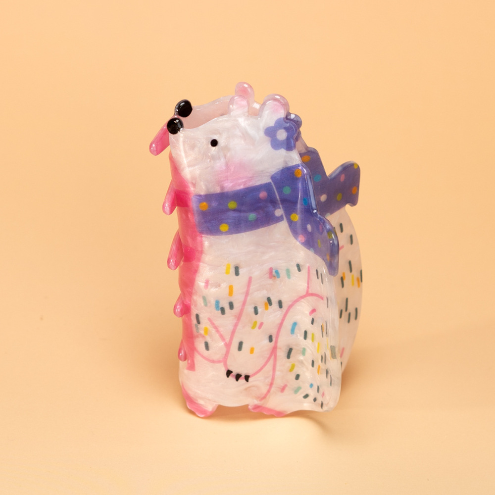 Griffes En Acétate De Couleur Mélangée, Motif Animaux Mignons De La Série Simple 
