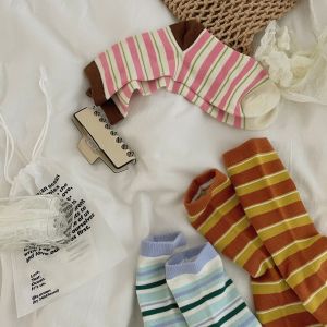 Chaussettes Mi-Mollet À Rayures Basiques Et Contraste De Couleurs h5 Image3