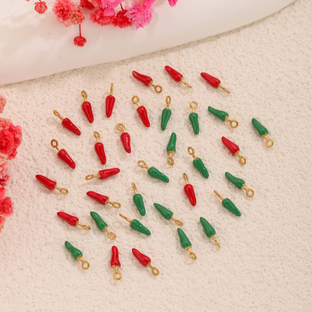 Pendentifs pour femmes Simple Series DIY Chili en acier inoxydable étanche couleur or