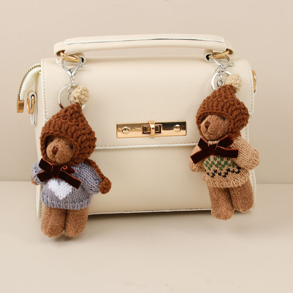 Breloques De Sac En Polyester Tissé, Motif Cœur Mignon, Nœud Papillon Et Animaux, Style Dessin Animé, Série Simple h5Image4