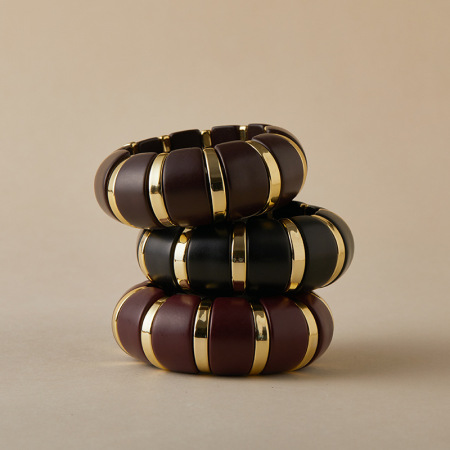 Bracelets pour femmes en acrylique, forme irrégulière rétro, couleur dégradée, collection Simple 2