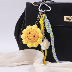 Breloques De Sac En Polyester Lune, Torsadées, Fleurs Mignonnes, Couleurs Assorties, Collection Simple Series h5 