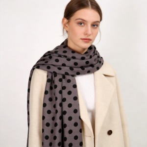 Écharpes D'Hiver En Polyester À Pois Quotidiens De La Collection Simple Series h5 Image3