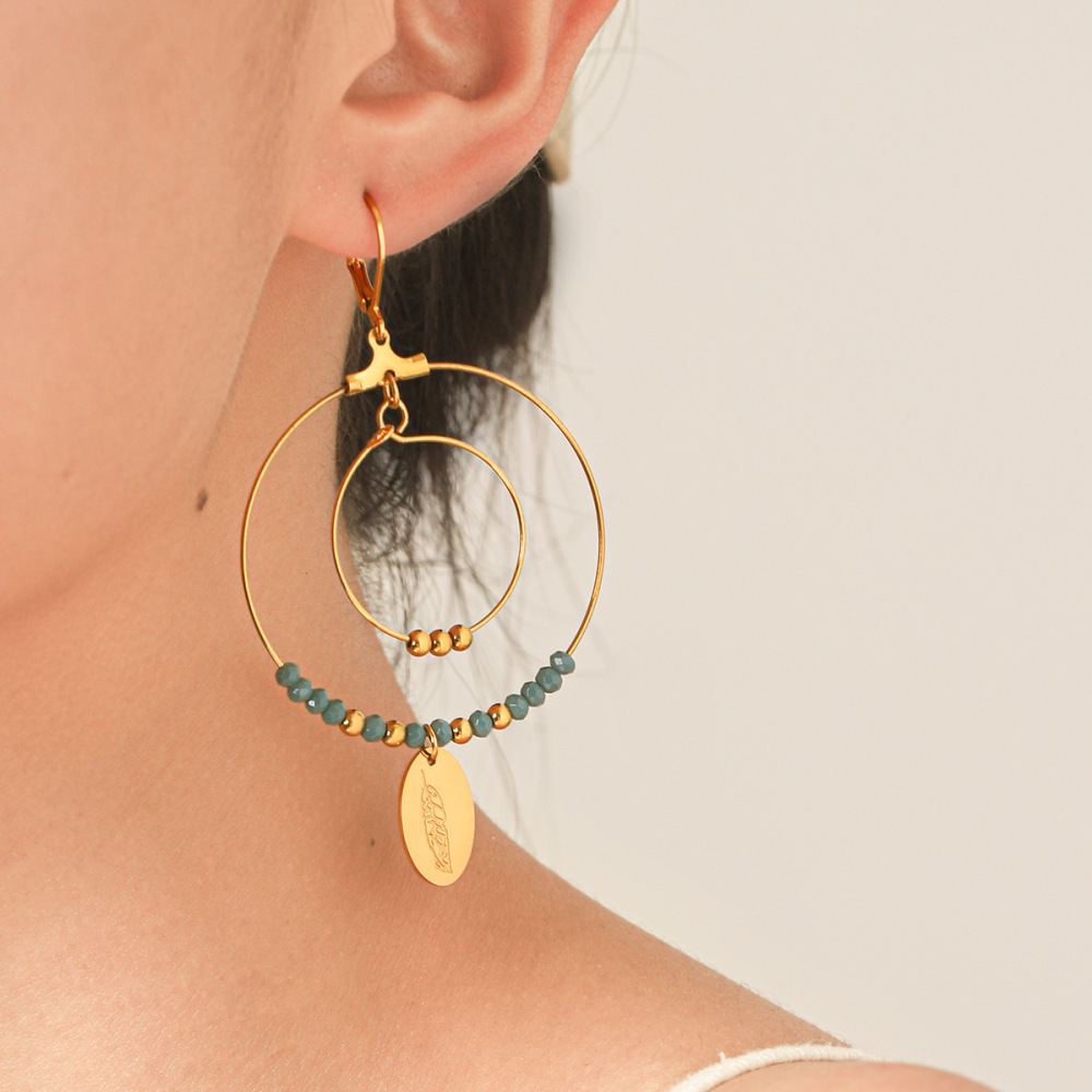Boucles D'Oreilles Pendantes Pour Femme, Style Simple, Avec Pompons Et Perles, En Acier Inoxydable Étanche, Couleur Or. h5Image4