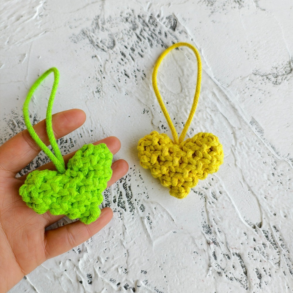Collection Romantique - Breloques Pour Sacs En Coton Tissé En Forme De Cœur Simple Image4