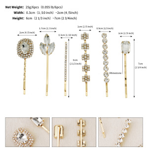 Série Luxueuse Rétro Florale, Couleurs Mélangées, Or Et Argent, Forme Elliptique, Forme Géométrique, Alliage, Strass, Pierres Artificielles h5 