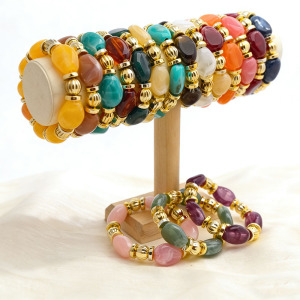 Bracelets De Perles Acryliques À Dégradé De Couleurs Pour Femmes h5 Image2