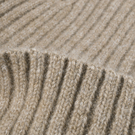 Bonnet tricoté en laine et polyester à rayures unies 2