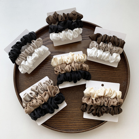 Chouchous en polyester de couleur assortie, collection Simple Series Daily