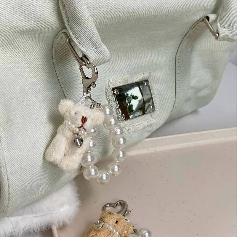 Breloques Pour Sac En Perles Imitation Perles, Mignonnes, En Forme De Cœur Et D'Animaux, Collection Simple Series h5Image3