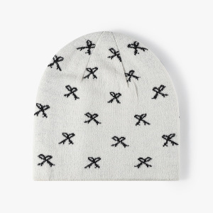 Bonnet Tricoté En Polyester Pour Femme Avec Joli Nœud Papillon h5 
