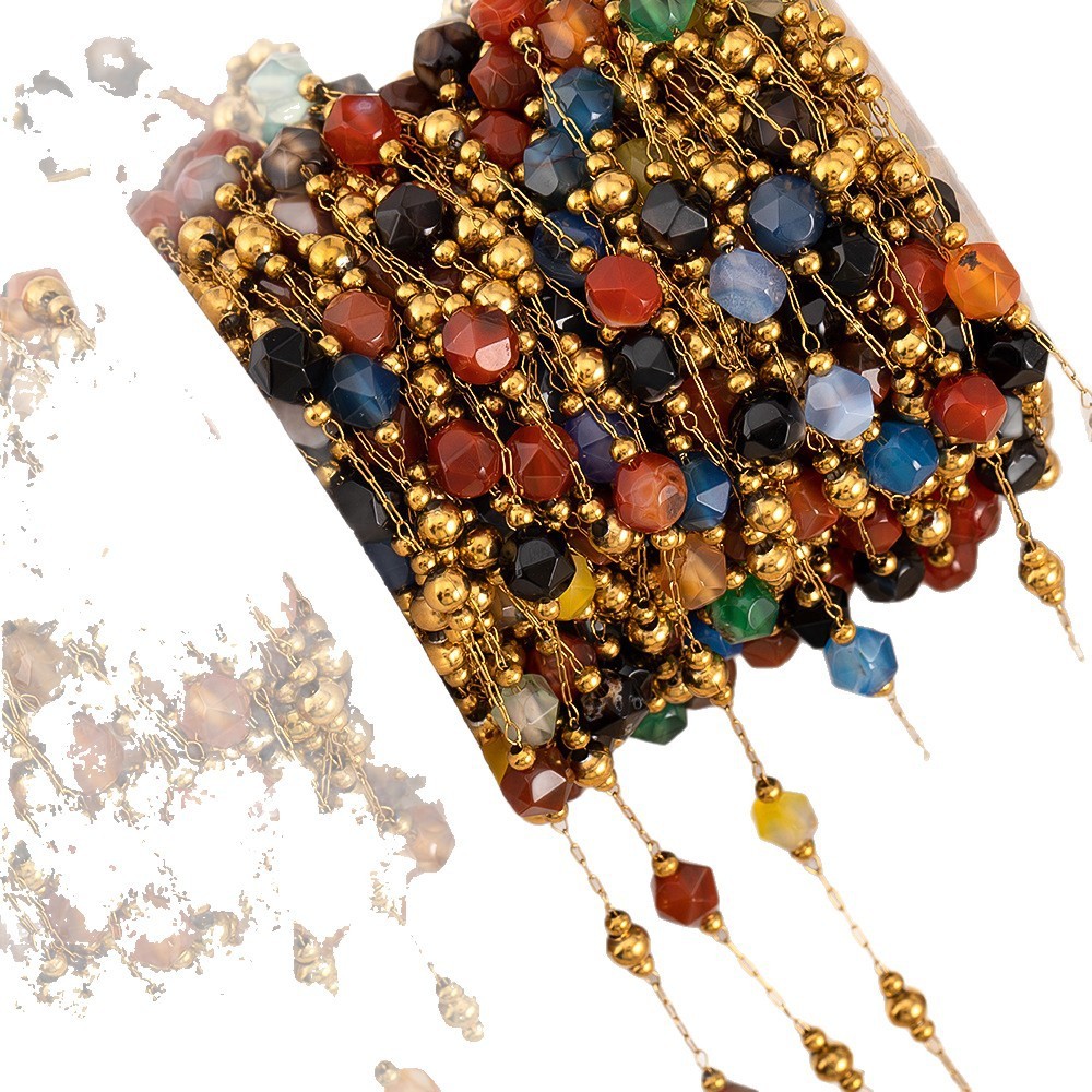 Chaîne De Perles Diy Simple, Forme Géométrique, En Acier Inoxydable, Étanche, Couleur Or Image5