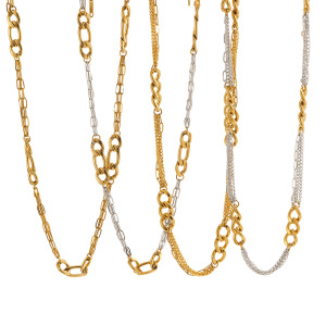 Colliers À Maillons Quotidiens Simple Series En Acier Inoxydable, Couleur Or Et Argent, Étanches, Pour Femmes. h5 Image4