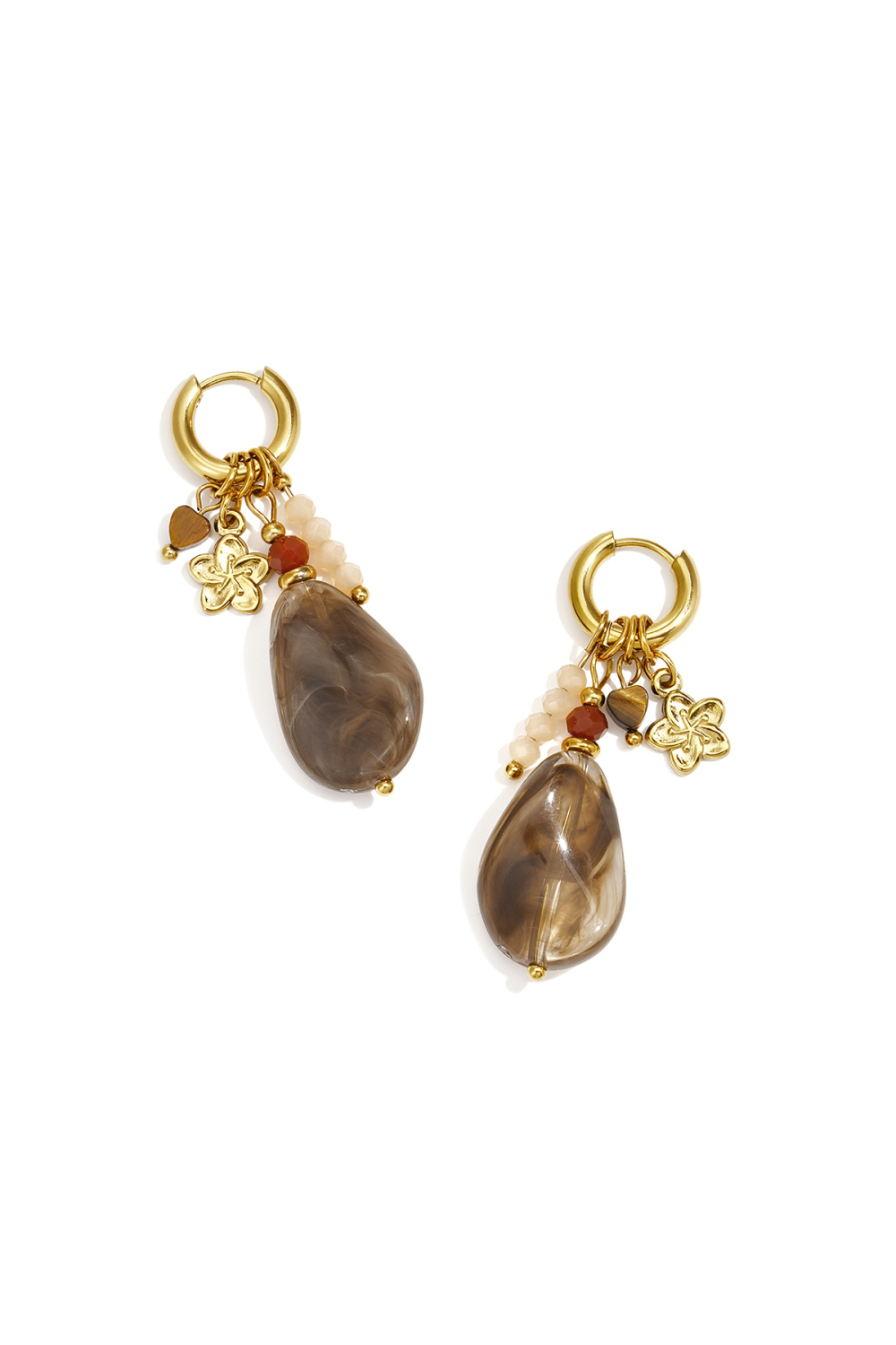 Boucles D'Oreilles En Perles D'Acier Inoxydable, Style Simple Et Quotidien, Collection Bijoux Pour Femmes