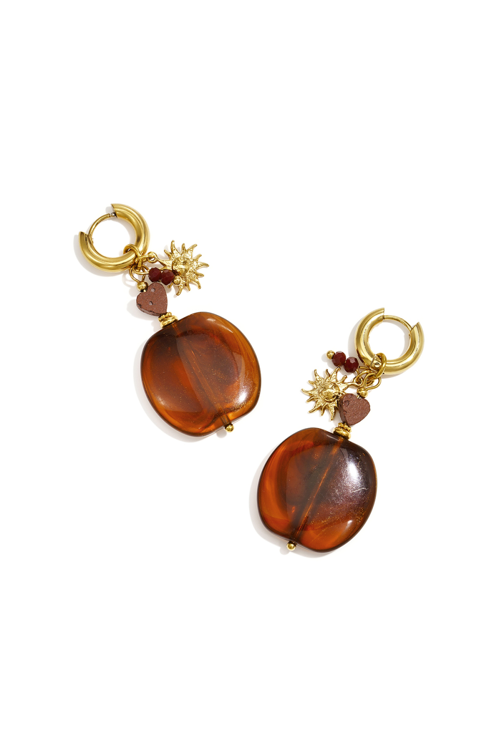 Boucles D'Oreilles Pendantes En Acier Inoxydable, Motif Floral, Collection Daily Simple, Bijoux Pour Femmes