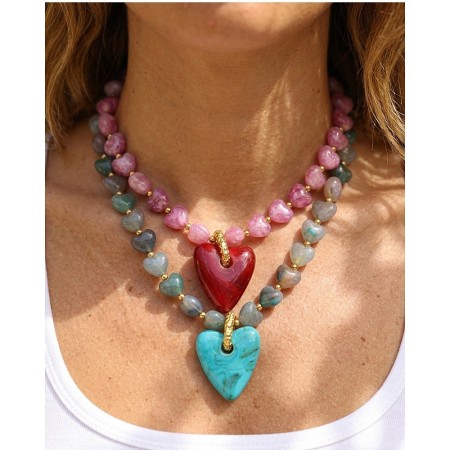 Colliers de perles en résine pour femmes, collection romantique « Sweet Heart Beads » 2