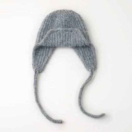 Chapeau à cache-oreilles Simple Series Daily couleur unie en laine et polyester mélangés