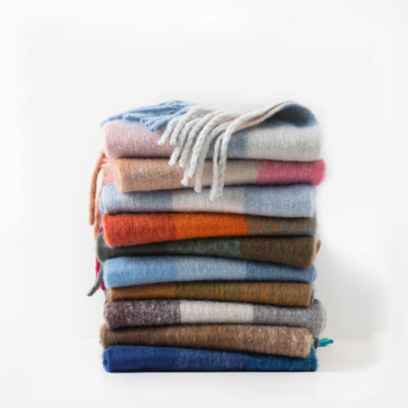 Écharpes d'hiver à carreaux et pompons de couleur assortie, collection Simple Series Daily, 2