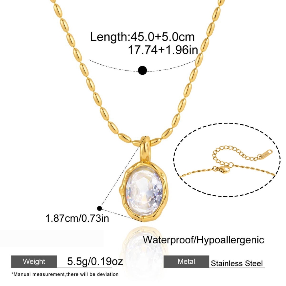 Colliers Pendentifs Pour Femmes En Acier Inoxydable Étanche, Couleur Or, Motif Goutte Simple