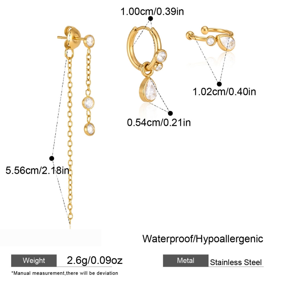 Boucles D'Oreilles Pour Femmes, Style Goutte Simple, En Acier Inoxydable, Imperméables, Couleur Or 