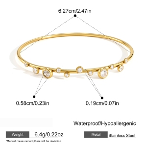 Bracelets Pour Femmes En Acier Inoxydable Simple, Étanches, Couleur Or Et Zircon h5