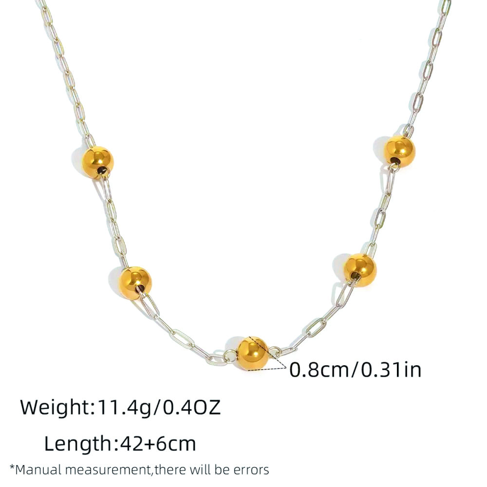 Colliers À Perles Pour Femmes, Collection Daily Circle, En Acier Inoxydable, Étanches, Couleur Or 
