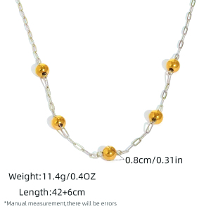 Colliers À Perles Pour Femmes, Collection Daily Circle, En Acier Inoxydable, Étanches, Couleur Or h5 