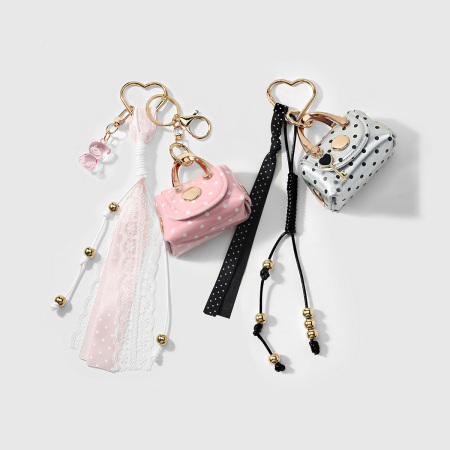 Porte-clés en alliage à pois, motif animaux quotidiens, collection Simple Series