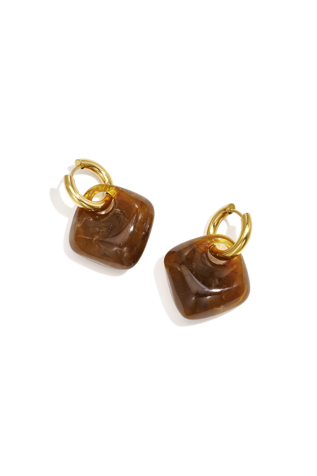 Boucles d'oreilles pendantes en acier inoxydable, forme géométrique, collection simple pour le quotidien, bijoux pour femmes