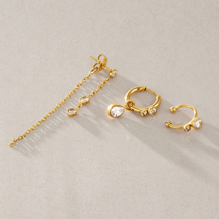 Boucles d'oreilles pour femmes, style goutte simple, en acier inoxydable, imperméables, couleur or