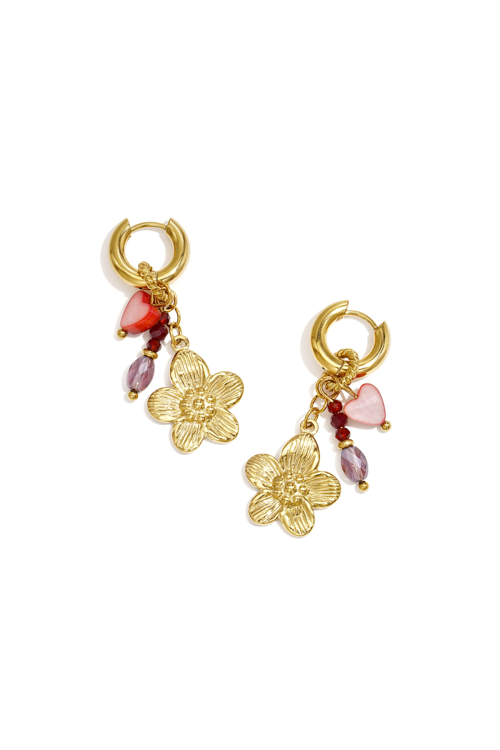 Boucles D'Oreilles Pendantes En Acier Inoxydable, Motif Floral, Collection Daily Simple, Bijoux Pour Femmes 