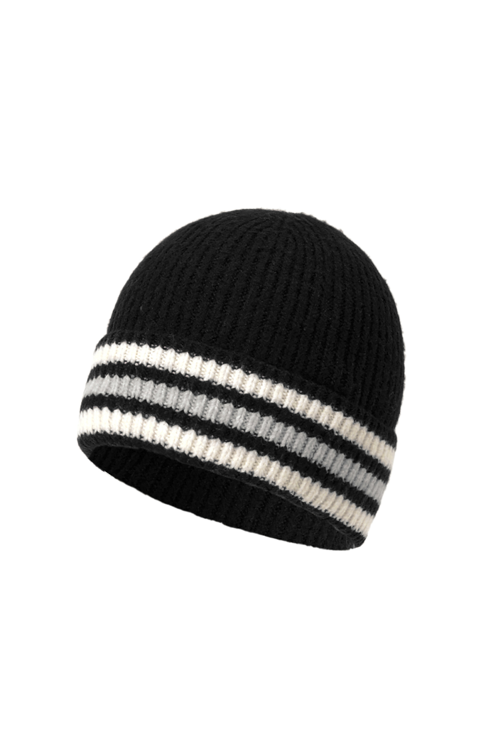 Bonnet Rayé En Polyester Décontracté, Accessoires Du Quotidien h5Image2