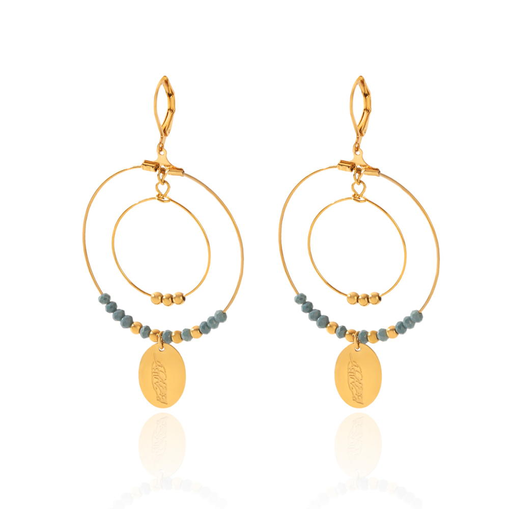 Boucles D'Oreilles Pendantes Pour Femme, Style Simple, Avec Pompons Et Perles, En Acier Inoxydable Étanche, Couleur Or.
