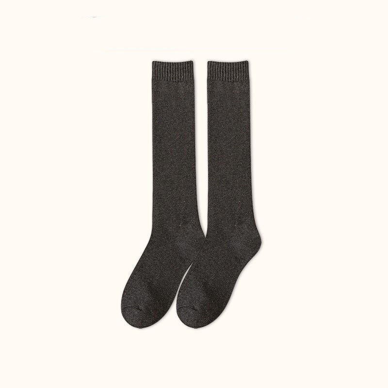 Chaussettes Montantes Basiques À Rebond Léger, Couleur Unie h5Image2