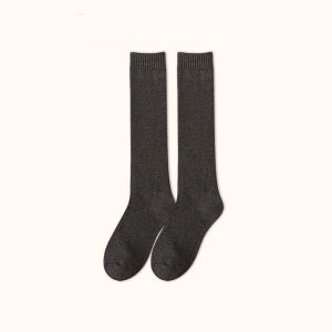 Chaussettes Montantes Basiques À Rebond Léger, Couleur Unie h5 Image2