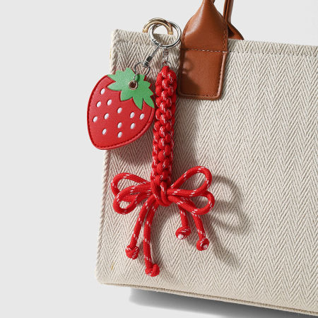 Breloques de sac en alliage de couleur unie, nœud papillon fruit quotidien, série simple