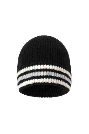 Bonnet Rayé En Polyester Décontracté, Accessoires Du Quotidien h5