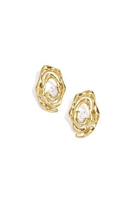 Boucles d'oreilles puces en acier inoxydable, forme irrégulière, collection Simple Daily Simple, bijoux pour femmes