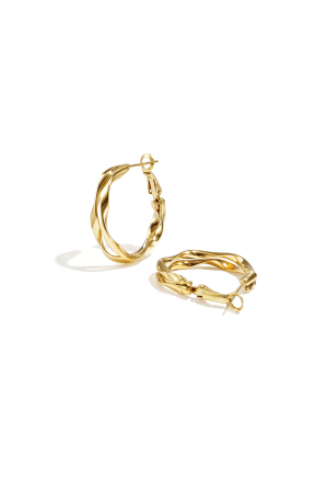 Boucles D'Oreilles Créoles Doubles Organiques h5