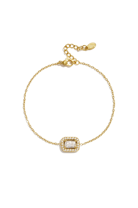 Bracelets à breloques rectangulaires en acier inoxydable, collection Simple Daily Simple, bijoux pour femmes