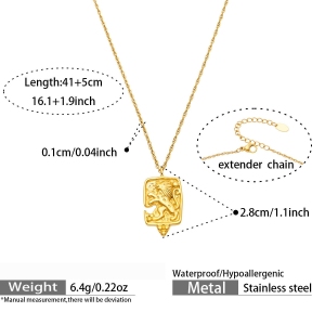 Collier Pendentif Femme Simple Series Elegant Figure Chain En Acier Inoxydable Étanche Couleur Or h5