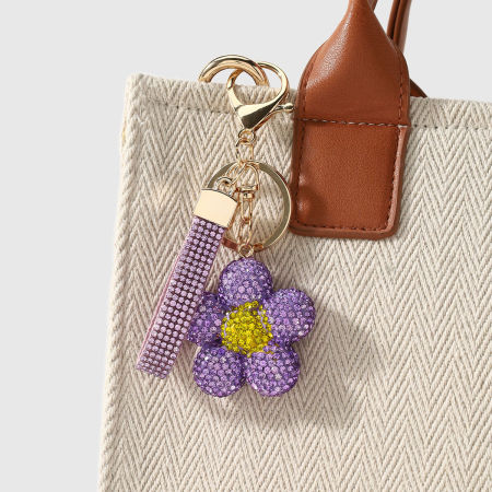 Breloques de sac en alliage de couleurs assorties, collection Simple Series Daily Flower