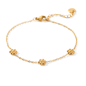 Ensembles De Bijoux Pour Femmes Simple Series Daily Flower En Acier Inoxydable Étanche Couleur Or h5 