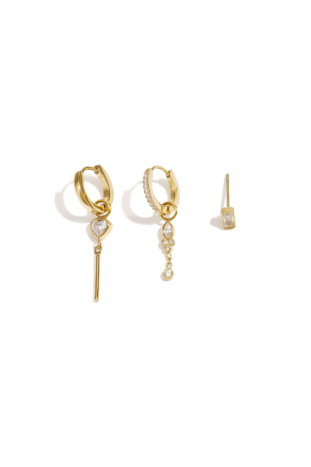Boucles D'Oreilles En Acier Inoxydable, Style Cœur, Collection Daily Simple, Bijoux Pour Femmes 