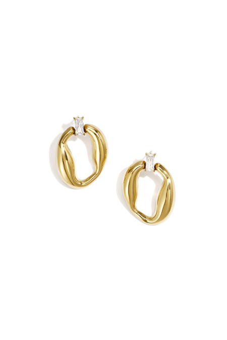 Boucles d'oreilles puces en acier inoxydable, forme irrégulière, collection Simple Daily Simple, bijoux pour femmes