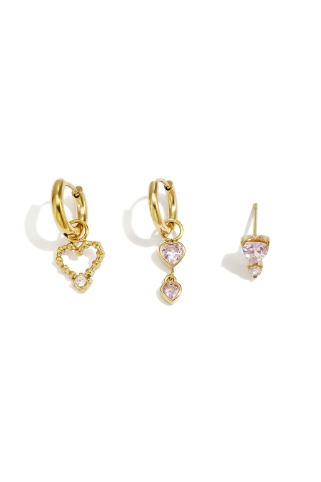 Boucles D'Oreilles En Acier Inoxydable, Style Cœur, Collection Daily Simple, Bijoux Pour Femmes