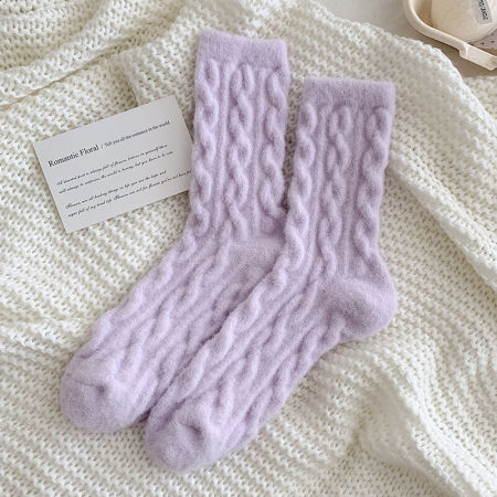 Chaussettes mi-mollet unies basiques pour femmes