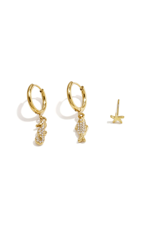 Boucles D'Oreilles En Acier Inoxydable, Motif Poisson, Collection Daily Simple, Bijoux Pour Femmes h5 
